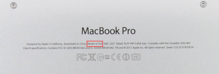 MacBook modelnummer